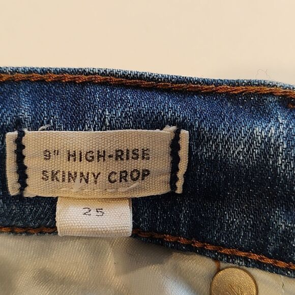 Madewell High Rise Skinny Crop Denim Blue Jean Size 25 - Picture 11 of 14